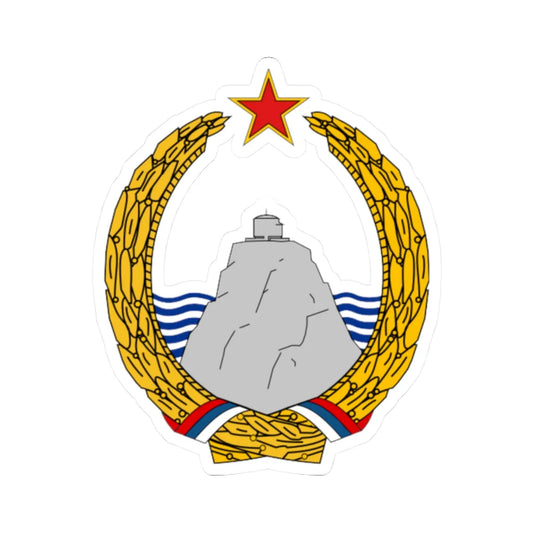 Coat of arms of SR Montenegro 1945-1993 (Yugoslavia) (Coat of Arms) STICKER Vinyl Kiss-Cut Decal 2 Inch White - The Sticker Space