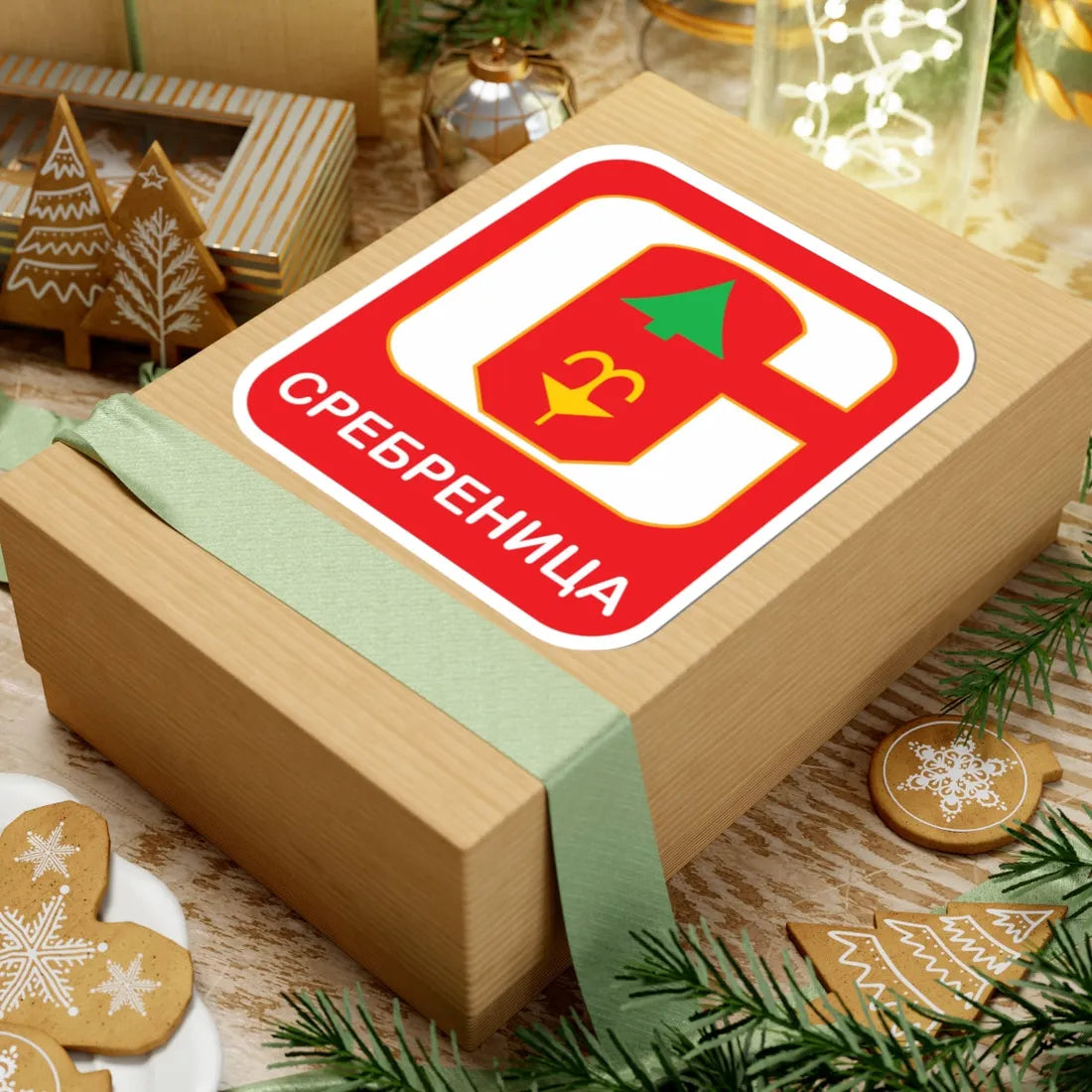 Coat of arms of Srebrenica - cyrillic (Bosnia and Herzegovina) (Coat of Arms) STICKER Vinyl Kiss-Cut Decal - The Sticker Space