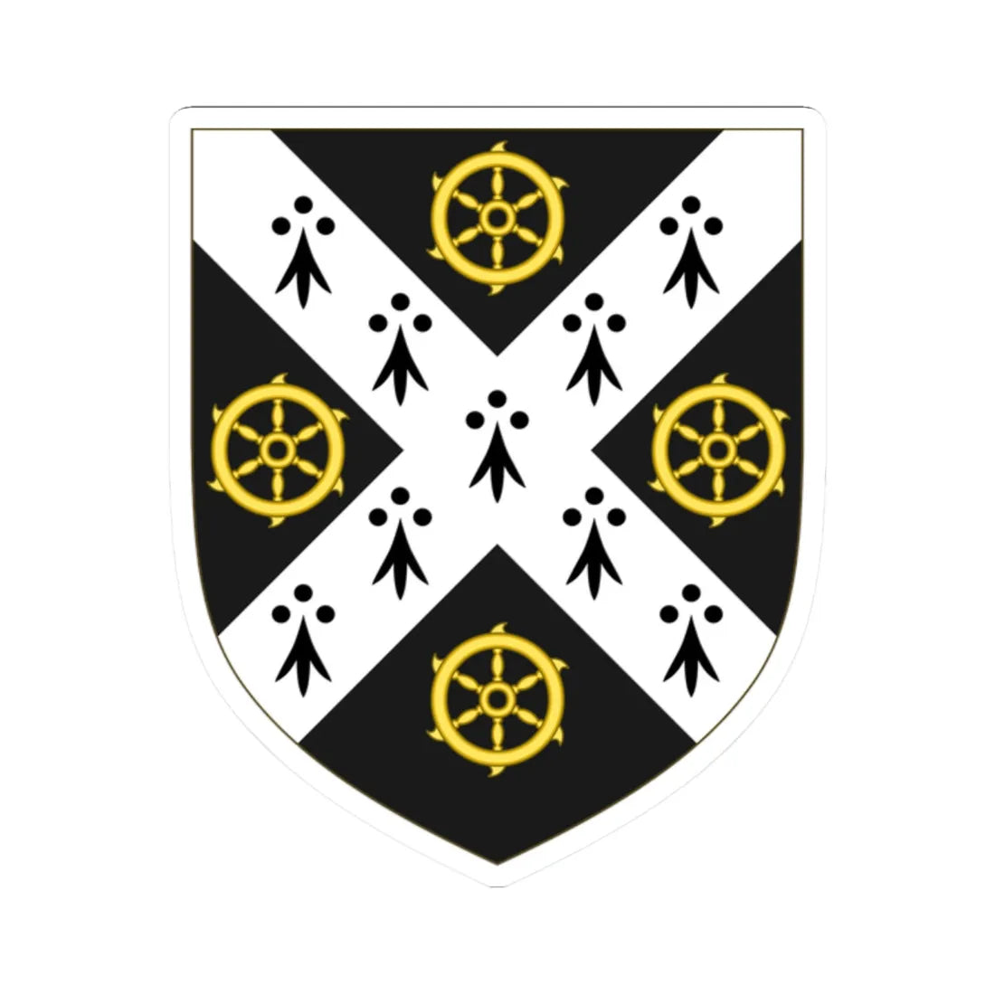 Coat of Arms of St Catherines College Oxford (England) (Coat of Arms) STICKER Vinyl Kiss-Cut Decal 2 Inch White - The Sticker Space