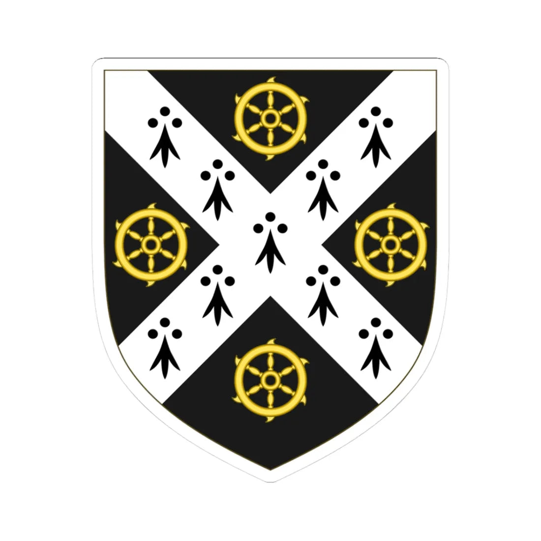 Coat of Arms of St Catherines College Oxford (England) (Coat of Arms) STICKER Vinyl Kiss-Cut Decal 3 Inch White - The Sticker Space