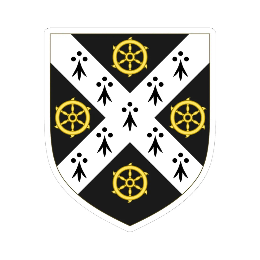 Coat of Arms of St Catherines College Oxford (England) (Coat of Arms) STICKER Vinyl Kiss-Cut Decal 4 Inch White - The Sticker Space