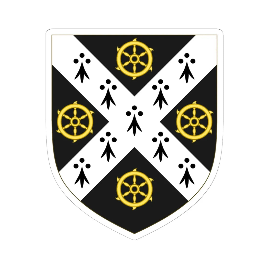 Coat of Arms of St Catherines College Oxford (England) (Coat of Arms) STICKER Vinyl Kiss-Cut Decal 6 Inch White - The Sticker Space