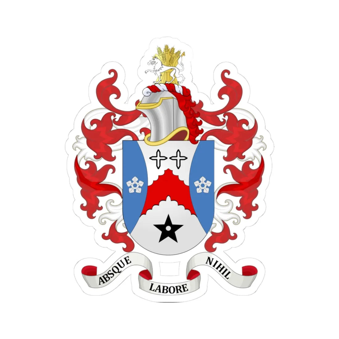 Coat of arms of Stalybridge (England) (Coat of Arms) STICKER Vinyl Kiss-Cut Decal 3 Inch White - The Sticker Space