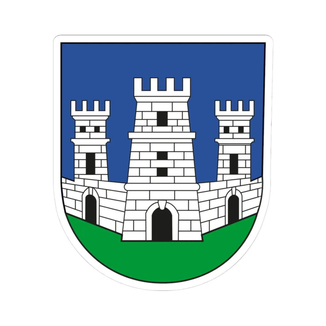 Coat of arms of Stari Grad (Croatia) (Coat of Arms) STICKER Vinyl Kiss-Cut Decal 3 Inch White - The Sticker Space