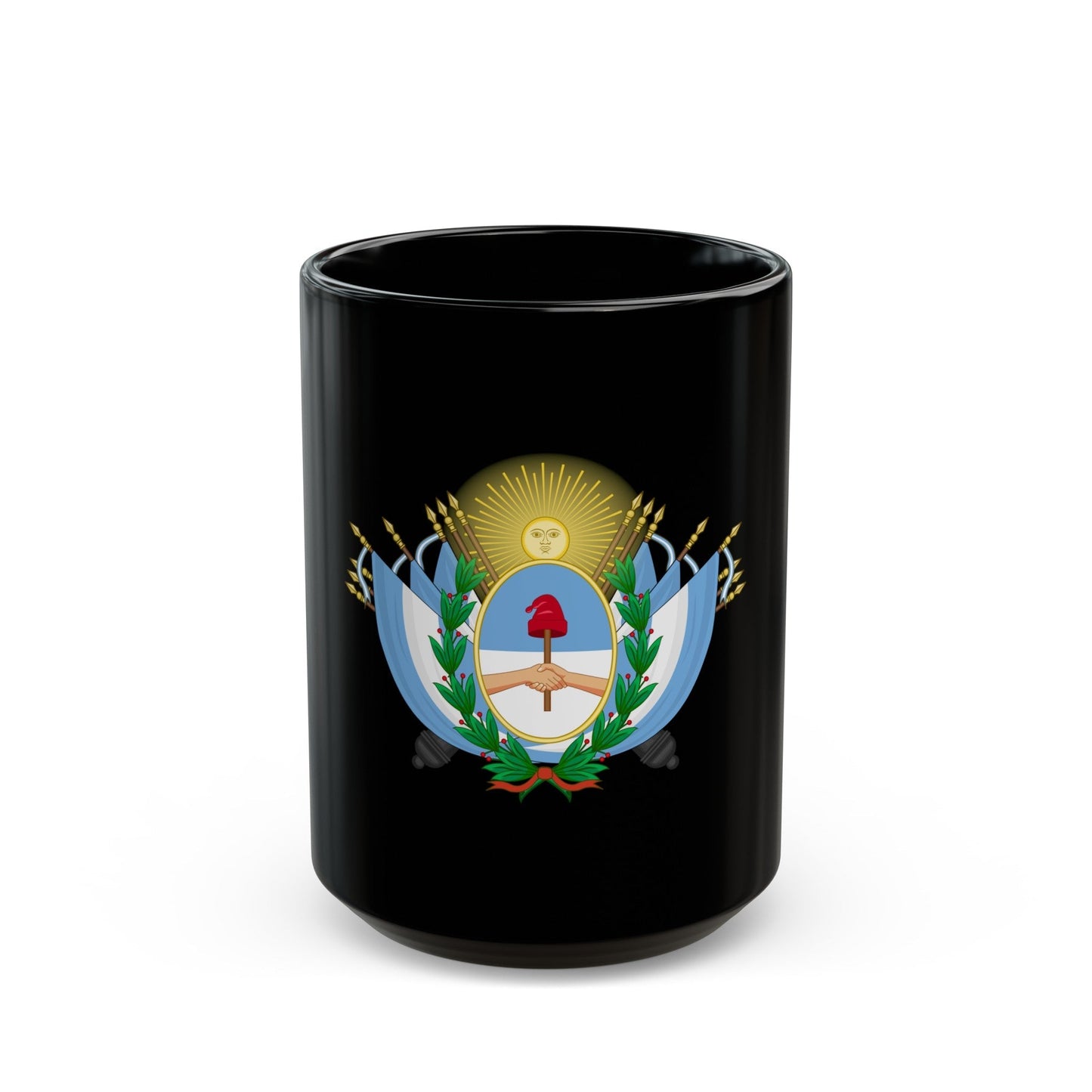 Coat of Arms of State of Buenos Ayres - Black Coffee Mug-15oz-The Sticker Space