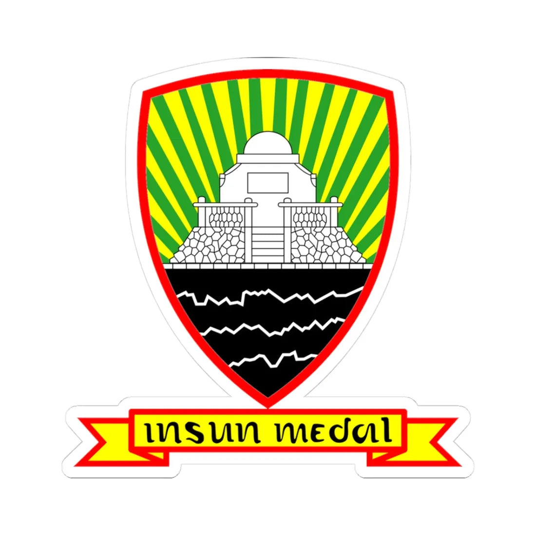 Coat of arms of Sumedang Regency (Indonesia) (Coat of Arms) STICKER Vinyl Kiss-Cut Decal 3 Inch White - The Sticker Space