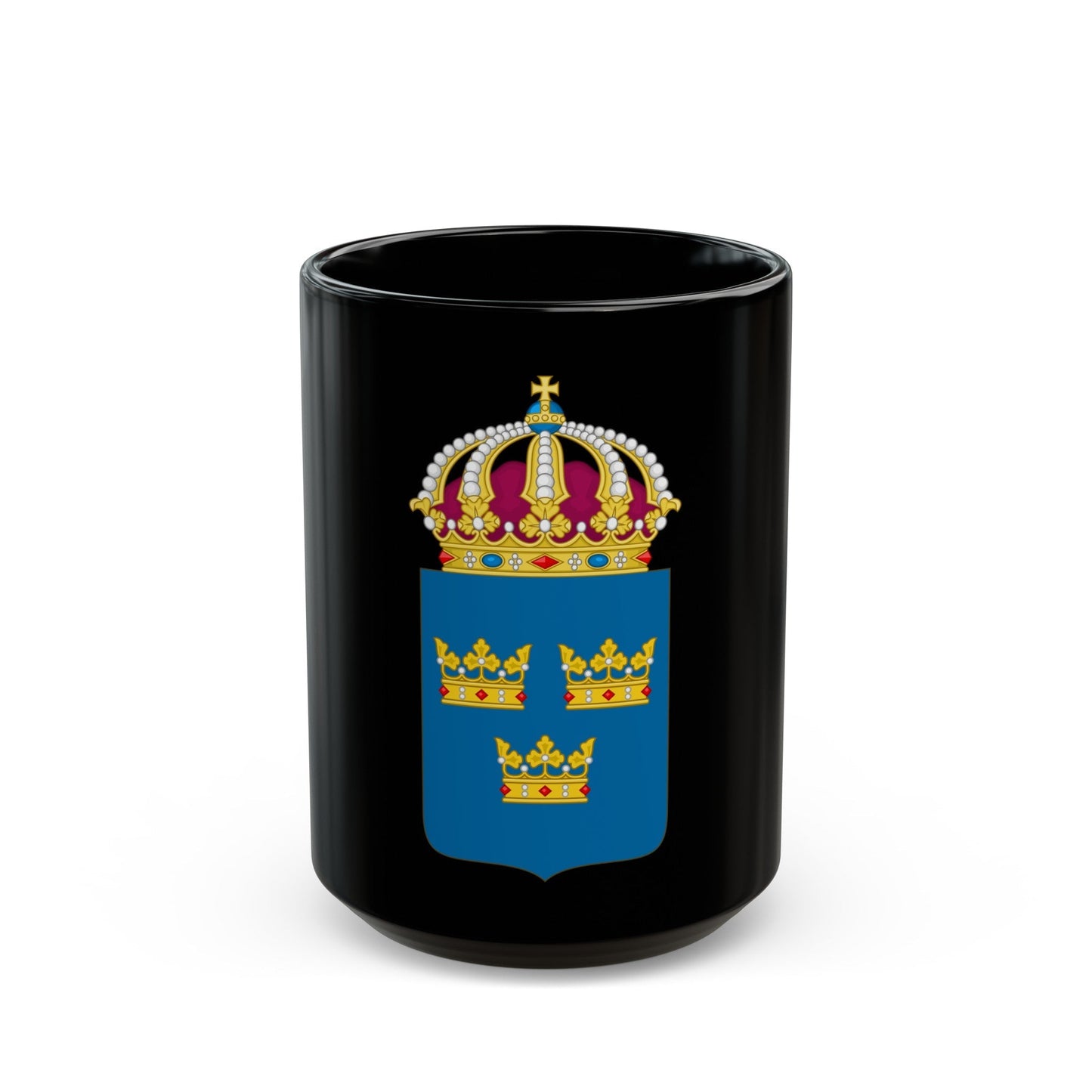 Coat of arms of Sweden - Black Coffee Mug-15oz-The Sticker Space