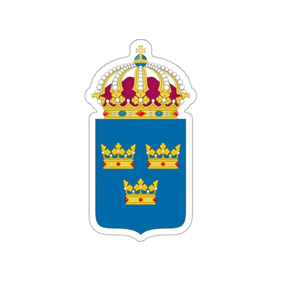 Coat of arms of Sweden STICKER Vinyl Die-Cut Decal 2 Inch - The Sticker Space