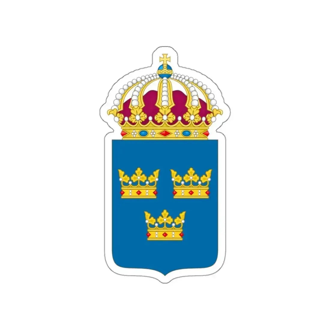 Coat of arms of Sweden STICKER Vinyl Die-Cut Decal 3 Inch - The Sticker Space