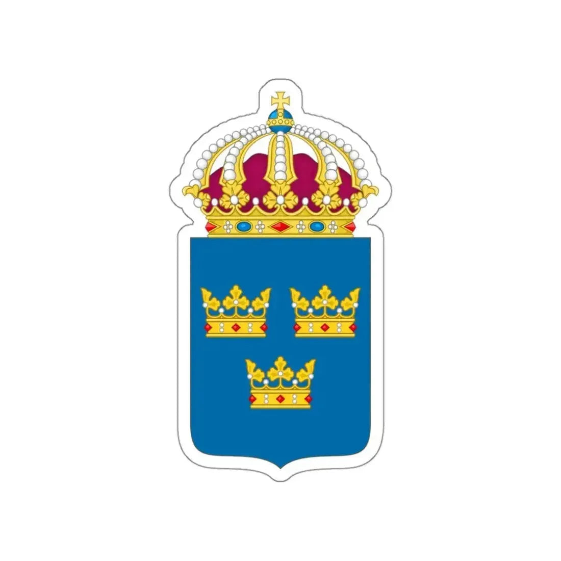 Coat of arms of Sweden STICKER Vinyl Die-Cut Decal - The Sticker Space