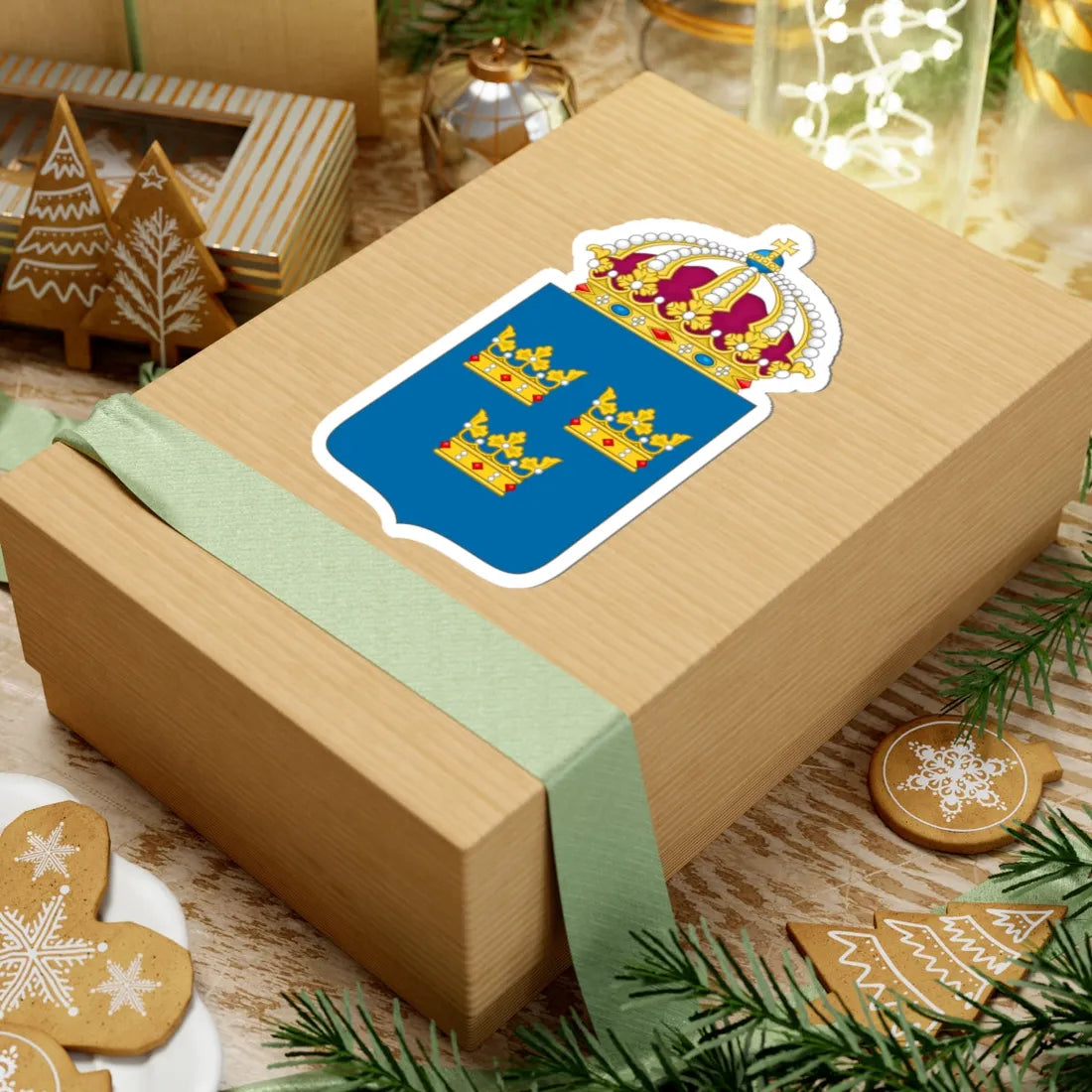 Coat of arms of Sweden - STICKER Vinyl Kiss-Cut Decal - The Sticker Space
