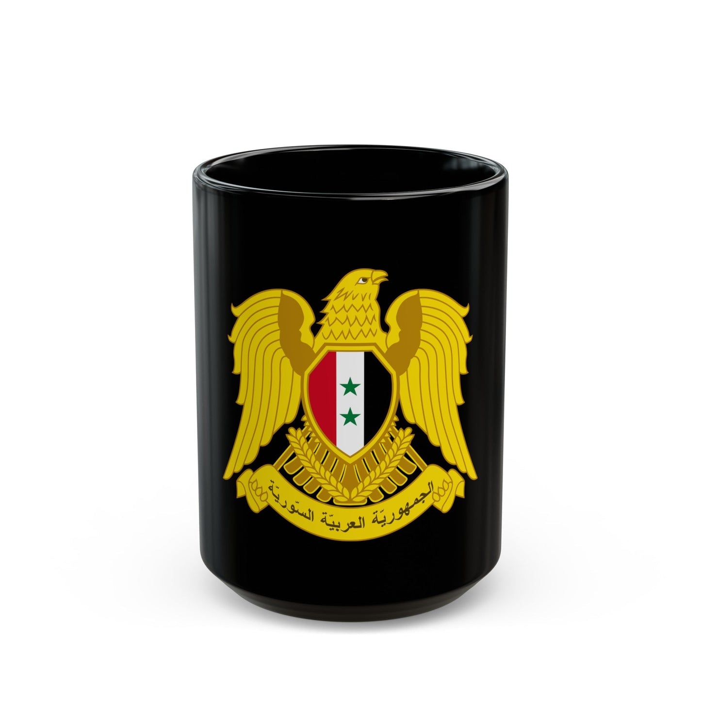 Coat of arms of Syria - Black Coffee Mug-15oz-The Sticker Space