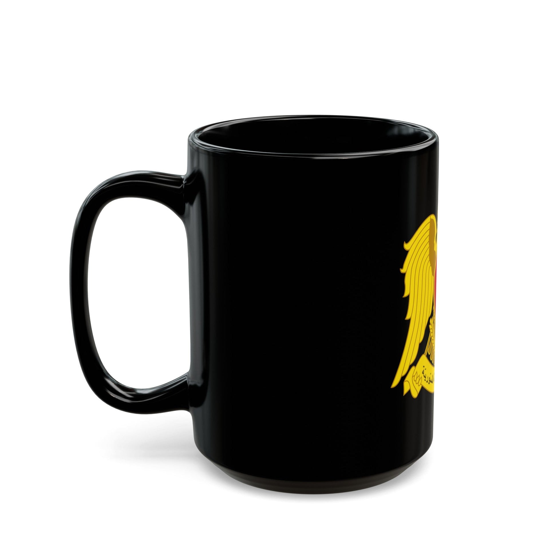 Coat of arms of Syria - Black Coffee Mug-The Sticker Space