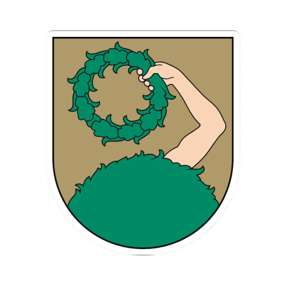 Coat of Arms of Talsi (Latvia) (Coat of Arms) STICKER Vinyl Kiss-Cut Decal 2 Inch White - The Sticker Space