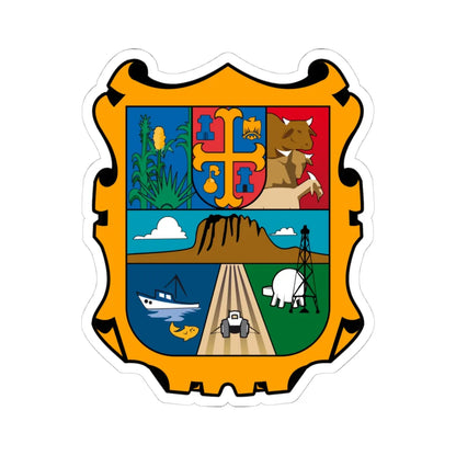Coat of arms of Tamaulipas (Mexico) (Coat of Arms) STICKER Vinyl Kiss-Cut Decal 4 Inch White - The Sticker Space