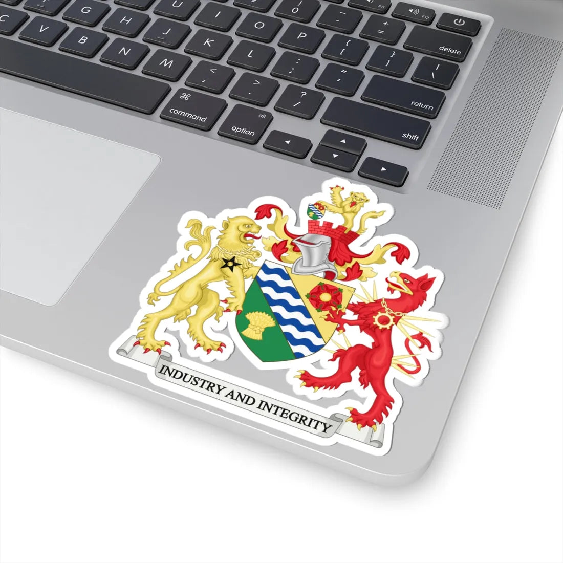 Coat of Arms of Tameside Metropolitan Borough Council (England) (Coat of Arms) STICKER Vinyl Kiss-Cut Decal - The Sticker Space