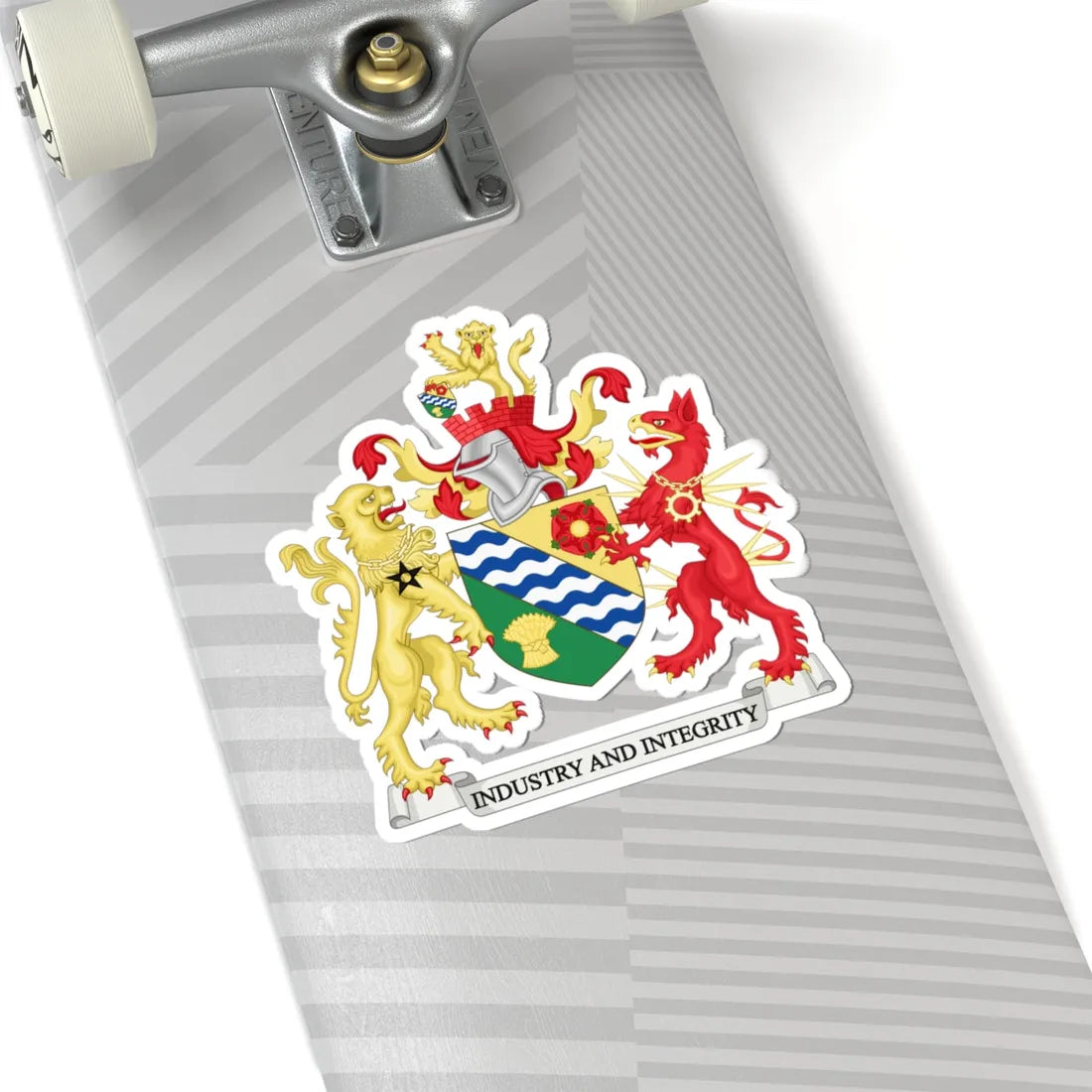 Coat of Arms of Tameside Metropolitan Borough Council (England) (Coat of Arms) STICKER Vinyl Kiss-Cut Decal - The Sticker Space