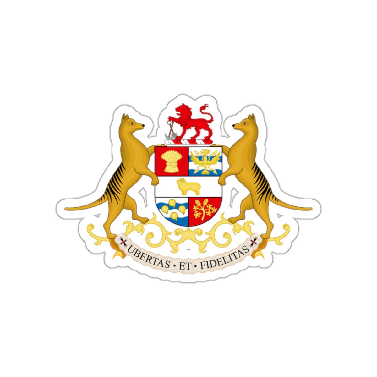 Coat of arms of Tasmania STICKER Vinyl Die-Cut Decal-White-The Sticker Space