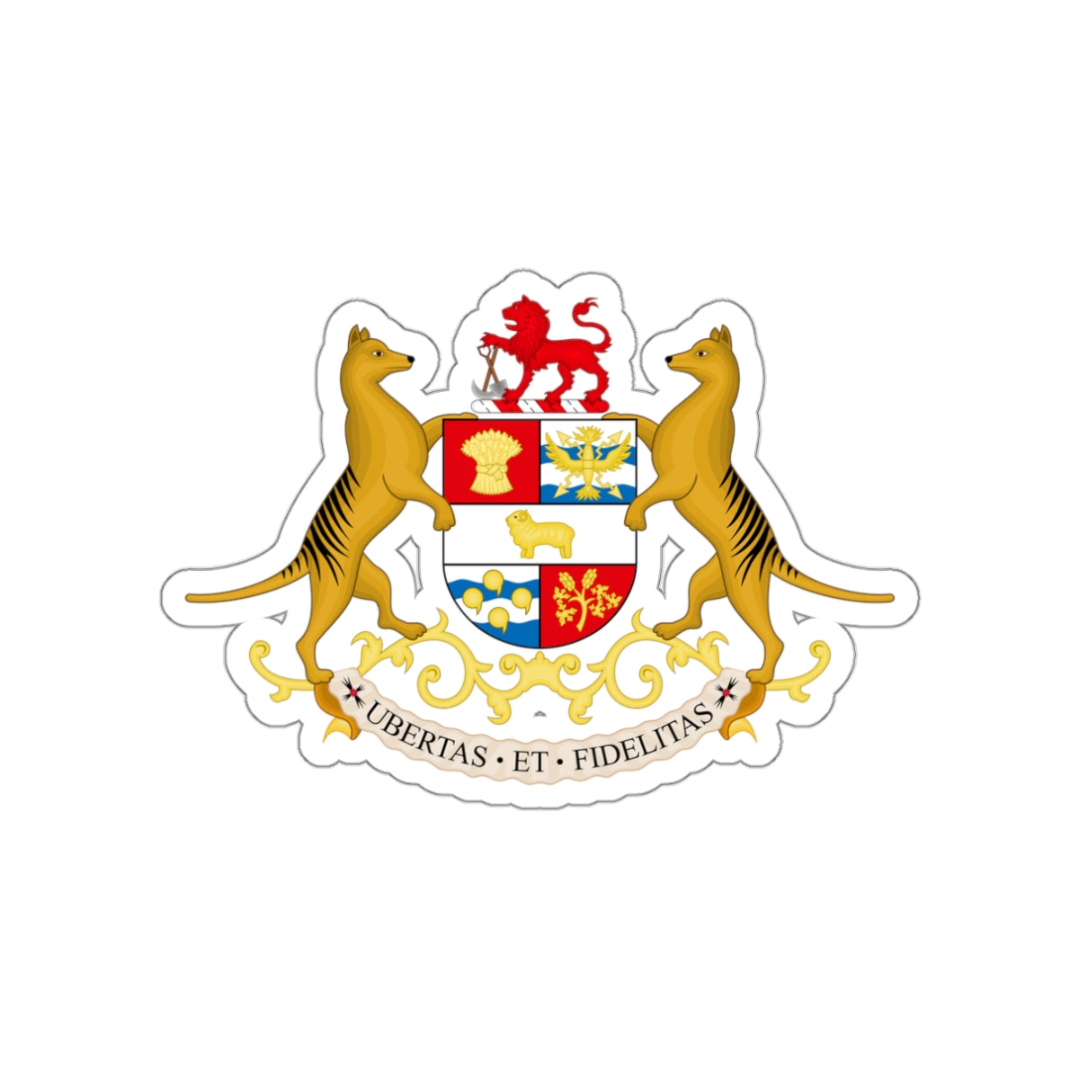 Coat of arms of Tasmania STICKER Vinyl Die-Cut Decal-White-The Sticker Space