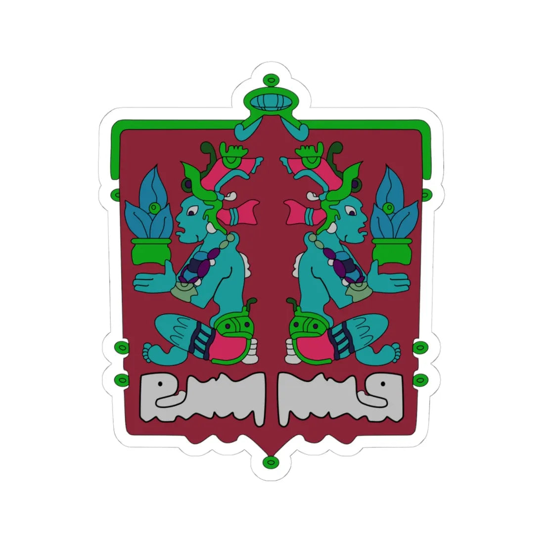 Coat of arms of Tenabo (Mexico) (Coat of Arms) STICKER Vinyl Kiss-Cut Decal 4 Inch White - The Sticker Space