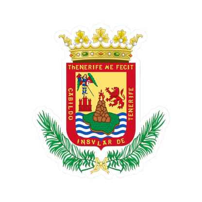 Coat of Arms of Tenerife (Spain) (Coat of Arms) STICKER Vinyl Kiss-Cut Decal 2 Inch White - The Sticker Space