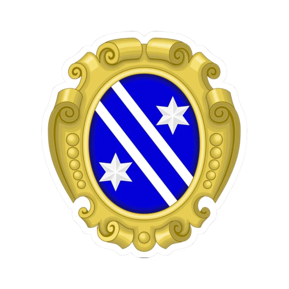 Coat of arms of th Bonaparte family in San Miniato Guido (Italy) (Coat of Arms) STICKER Vinyl Kiss-Cut Decal 2 Inch White - The Sticker Space