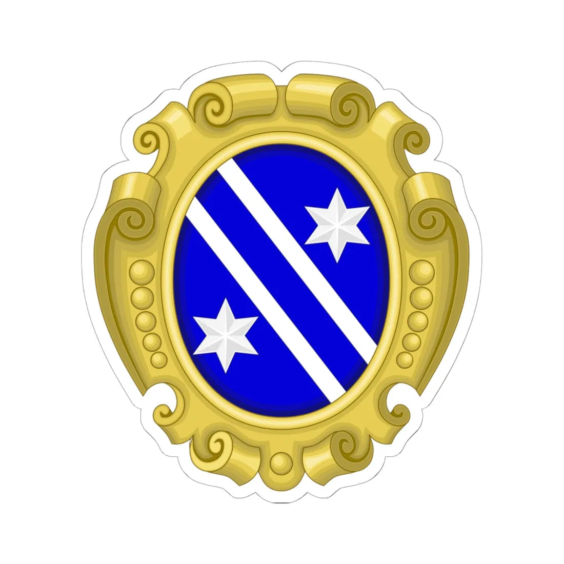 Coat of arms of th Bonaparte family in San Miniato Guido (Italy) (Coat of Arms) STICKER Vinyl Kiss-Cut Decal 6 Inch White - The Sticker Space