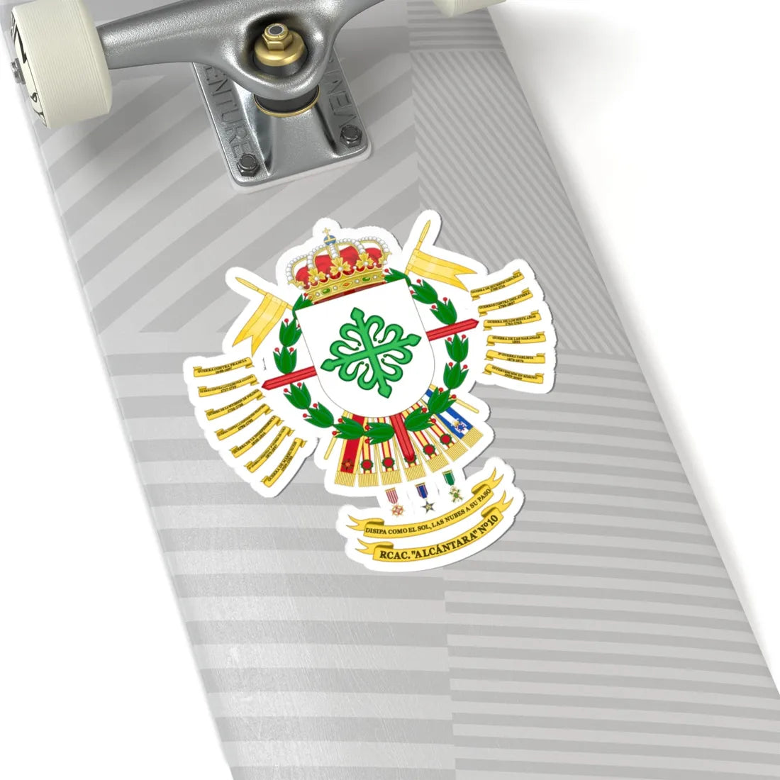 Coat of Arms of the 10th Armored Cavalry Regiment Alcántara (Spain) (Coat of Arms) STICKER Vinyl Kiss-Cut Decal - The Sticker Space