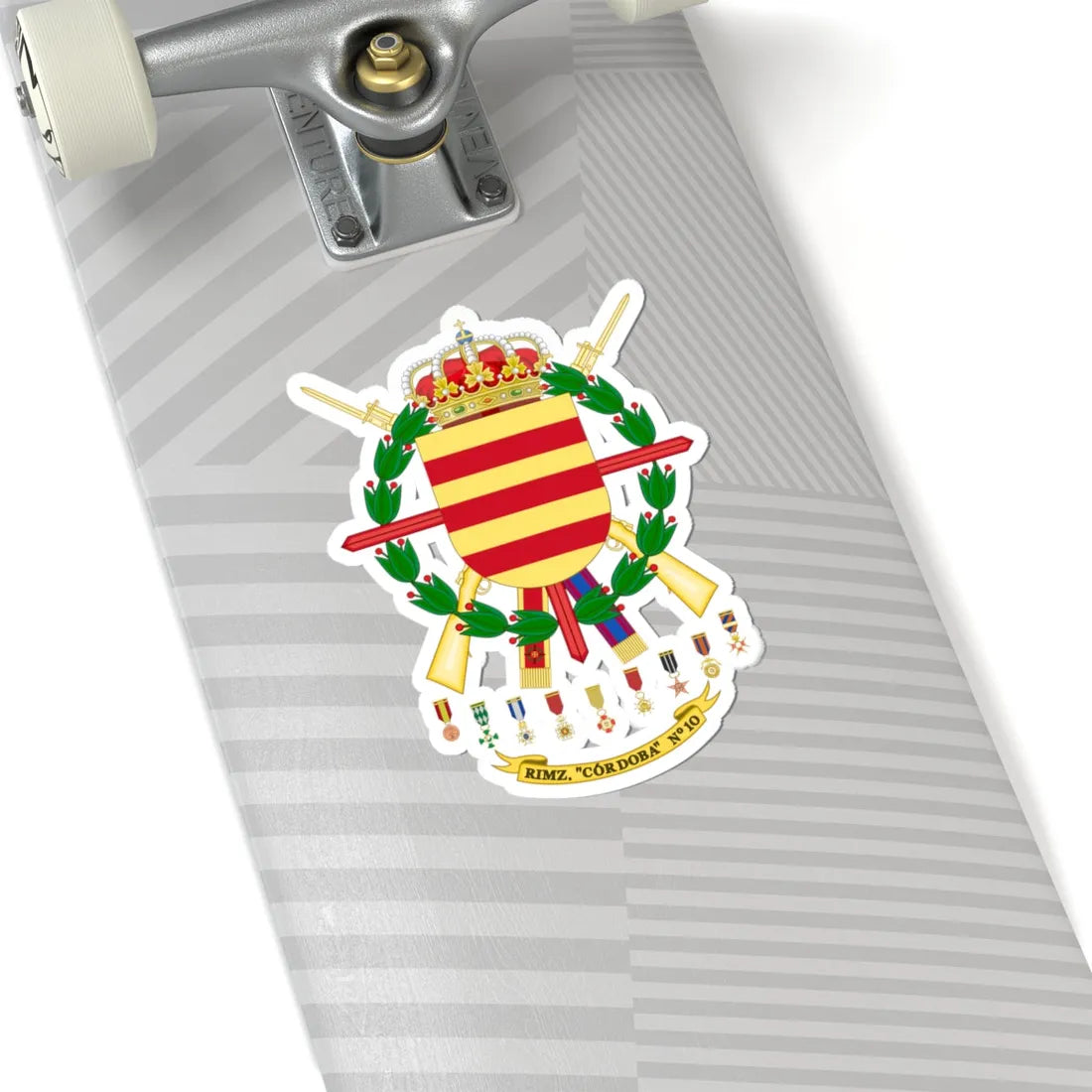 Coat of Arms of the 10th Armoured Infantry Regiment Córdoba (Spain) (Coat of Arms) STICKER Vinyl Kiss-Cut Decal - The Sticker Space