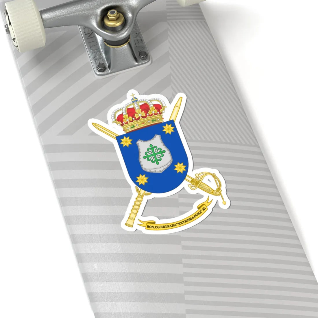Coat of Arms of the 11th Brigade Extremadura Headquarters Battalion (Spain) (Coat of Arms) STICKER Vinyl Kiss-Cut Decal - The Sticker Space
