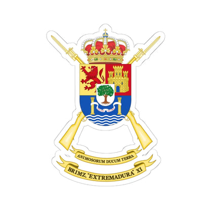Coat of Arms of the 11th Mechanised Infantry Brigade Extremadura (Spain) (Coat of Arms) STICKER Vinyl Kiss-Cut Decal 6 Inch White - The Sticker Space