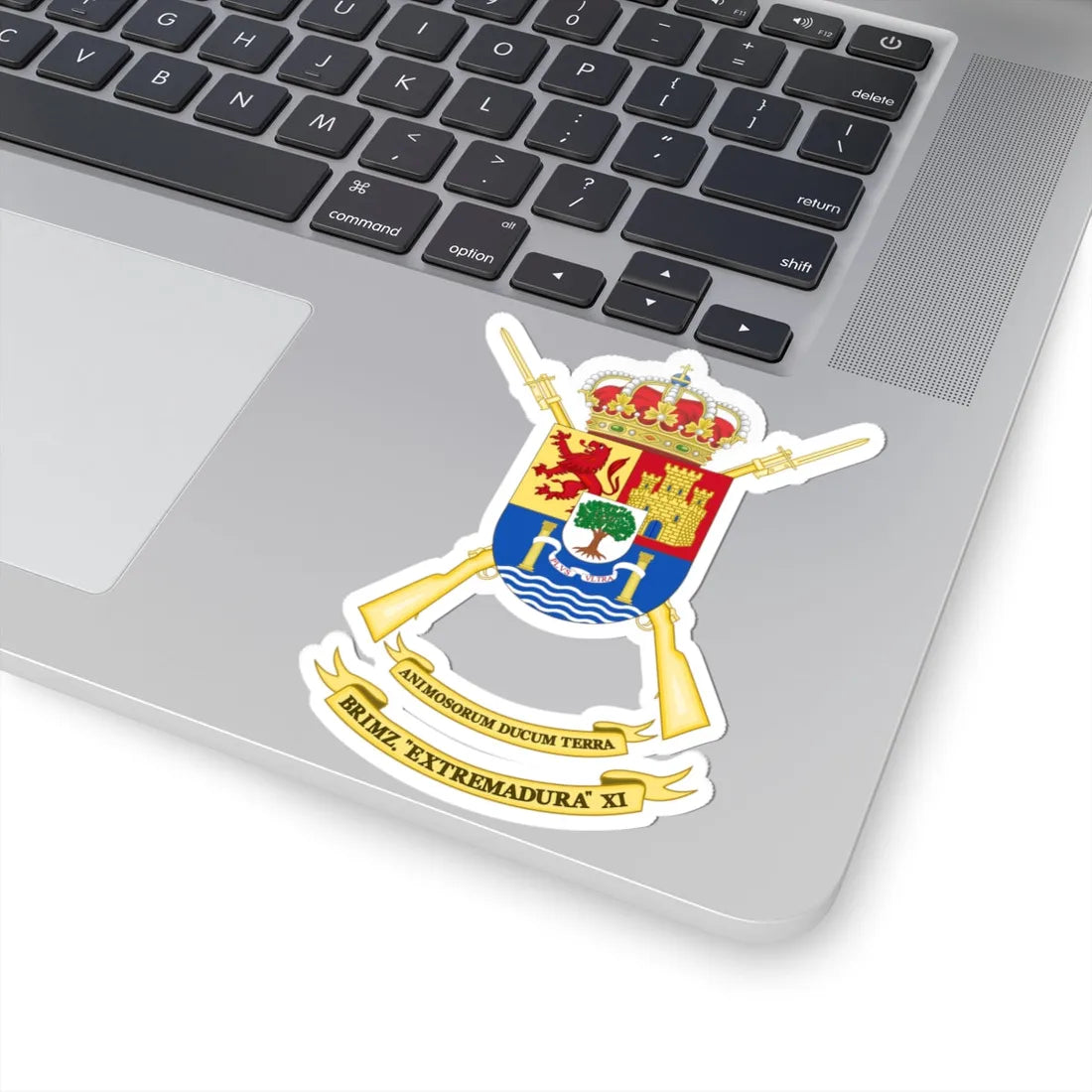 Coat of Arms of the 11th Mechanised Infantry Brigade Extremadura (Spain) (Coat of Arms) STICKER Vinyl Kiss-Cut Decal - The Sticker Space