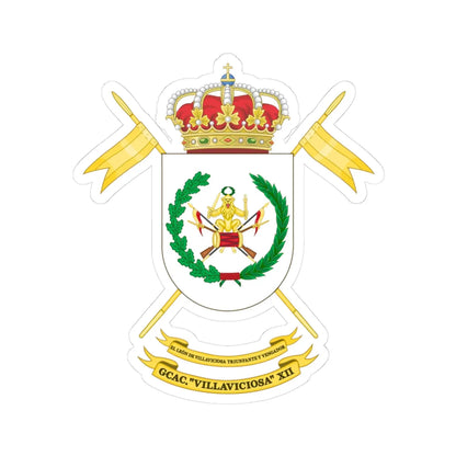 Coat of Arms of the 12th Armored Cavalry Group Villaviciosa (Spain) (Coat of Arms) STICKER Vinyl Kiss-Cut Decal 3 Inch White - The Sticker Space