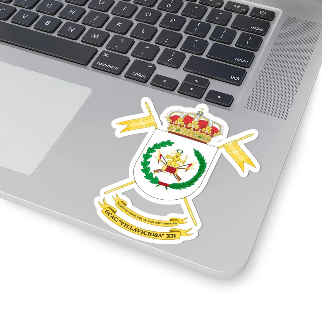 Coat of Arms of the 12th Armored Cavalry Group Villaviciosa (Spain) (Coat of Arms) STICKER Vinyl Kiss-Cut Decal - The Sticker Space