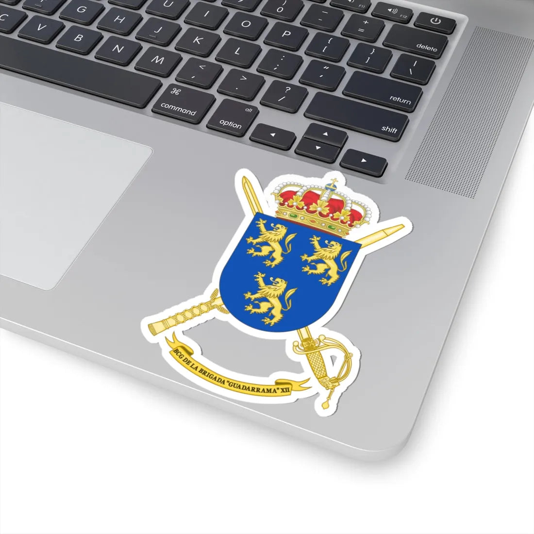 Coat of Arms of the 12th Brigade Guadarrama Headquarters Battalion (Spain) (Coat of Arms) STICKER Vinyl Kiss-Cut Decal - The Sticker Space