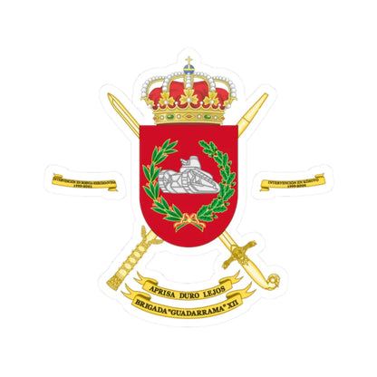 Coat of Arms of the 12th Brigade Guadarrama Polyvalent Brigade (Spain) (Coat of Arms) STICKER Vinyl Kiss-Cut Decal 2 Inch White - The Sticker Space