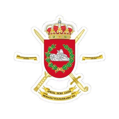 Coat of Arms of the 12th Brigade Guadarrama Polyvalent Brigade (Spain) (Coat of Arms) STICKER Vinyl Kiss-Cut Decal 4 Inch White - The Sticker Space