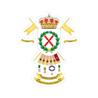 Coat of Arms of the 12th Cavalry Regiment Farnesio (Spain) (Coat of Arms) STICKER Vinyl Kiss-Cut Decal 3 Inch White - The Sticker Space