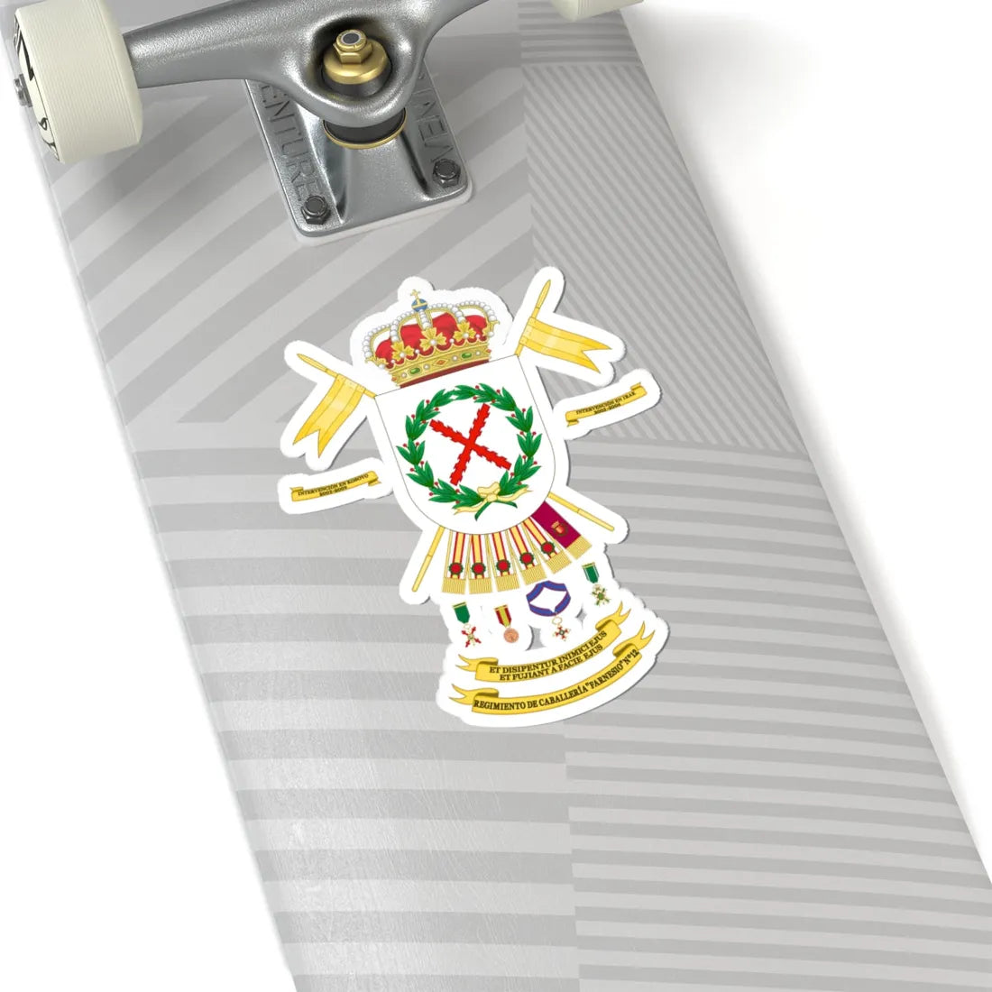 Coat of Arms of the 12th Cavalry Regiment Farnesio (Spain) (Coat of Arms) STICKER Vinyl Kiss-Cut Decal - The Sticker Space
