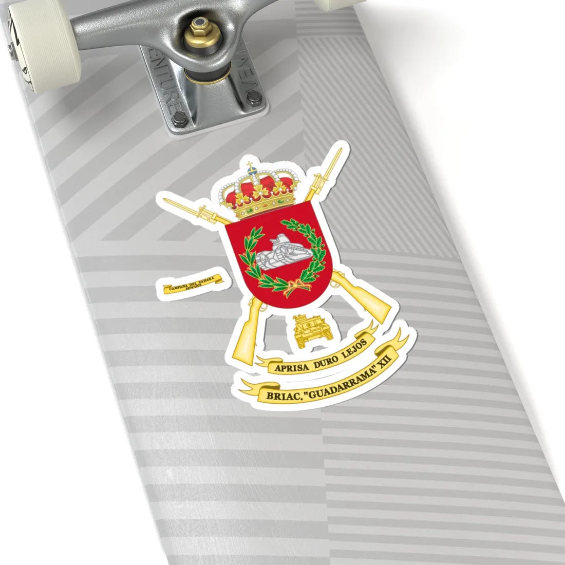 Coat of Arms of the 12th Mechanized Infantry Brigade Guadarrama (Spain) (Coat of Arms) STICKER Vinyl Kiss-Cut Decal - The Sticker Space