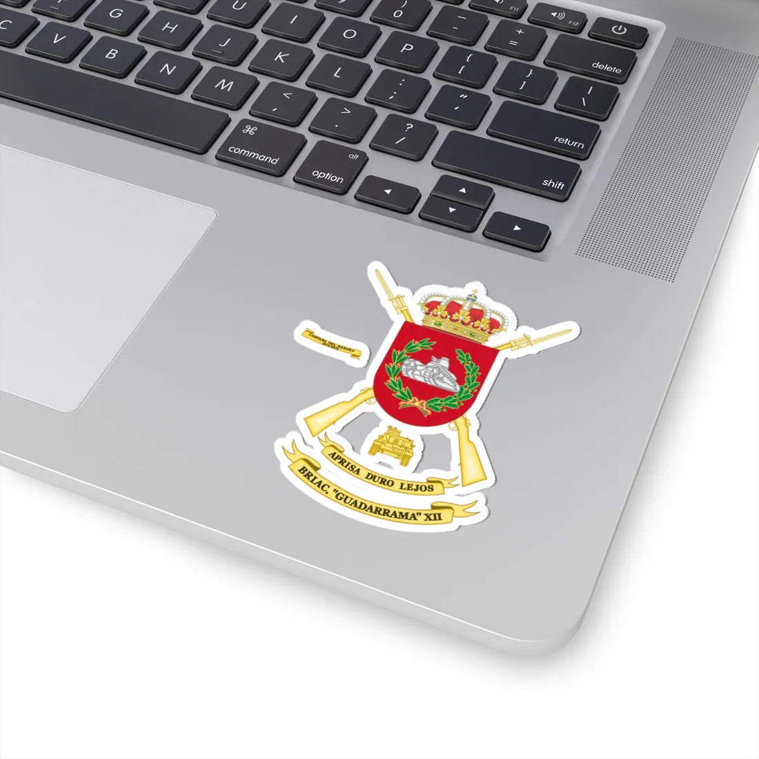 Coat of Arms of the 12th Mechanized Infantry Brigade Guadarrama (Spain) (Coat of Arms) STICKER Vinyl Kiss-Cut Decal - The Sticker Space