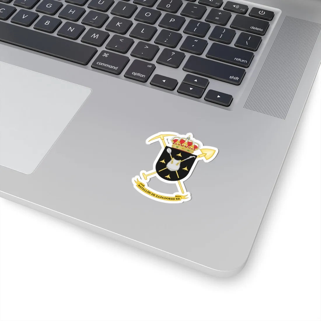 Coat of Arms of the 12th Military Engineering Battalion (Spain) (Coat of Arms) STICKER Vinyl Kiss-Cut Decal - The Sticker Space