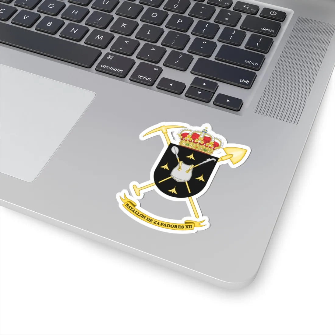 Coat of Arms of the 12th Military Engineering Battalion (Spain) (Coat of Arms) STICKER Vinyl Kiss-Cut Decal - The Sticker Space