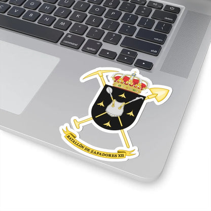 Coat of Arms of the 12th Military Engineering Battalion (Spain) (Coat of Arms) STICKER Vinyl Kiss-Cut Decal - The Sticker Space