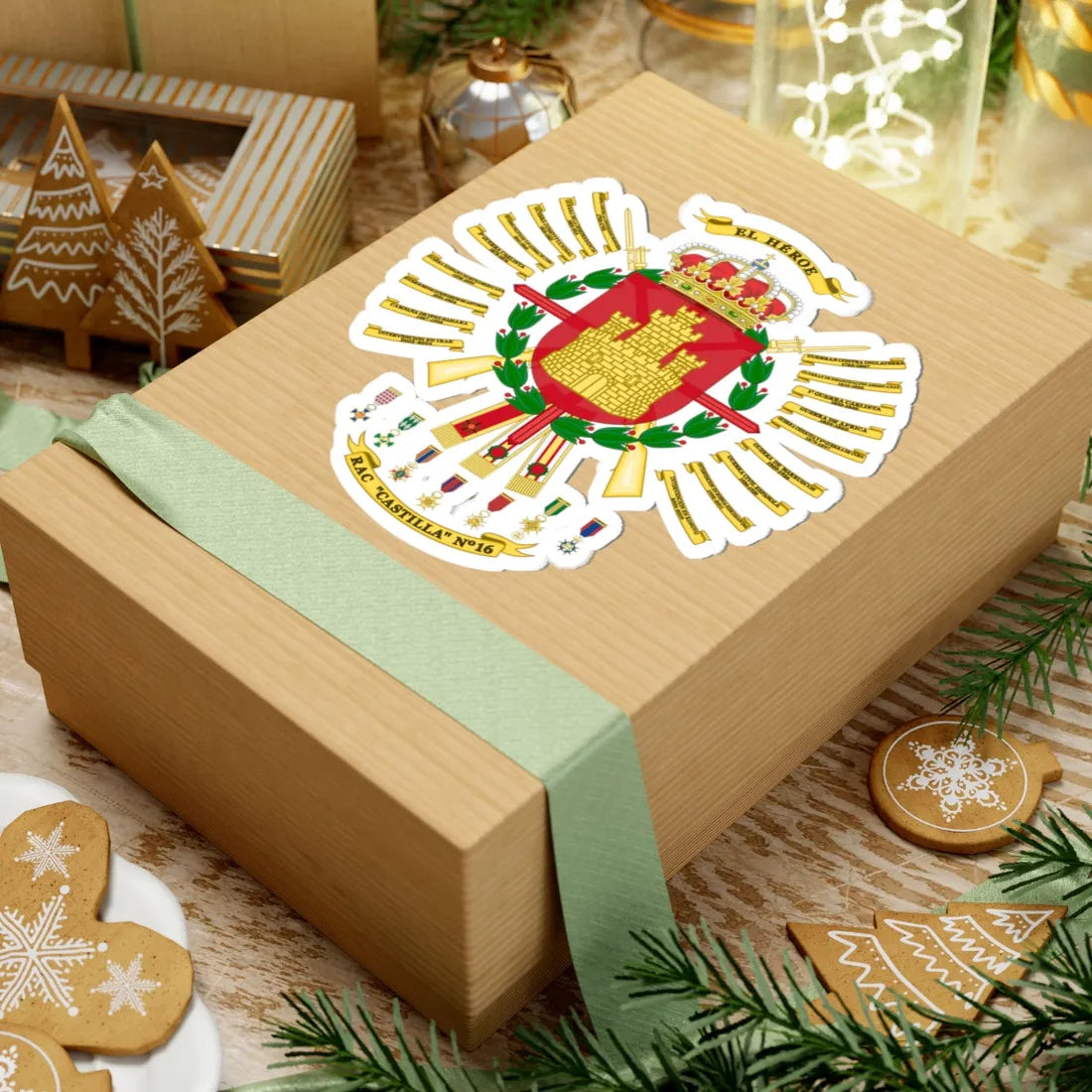 Coat of arms of the 16th Armored Regiment Castilla 2015 (Spain) (Coat of Arms) STICKER Vinyl Kiss-Cut Decal - The Sticker Space