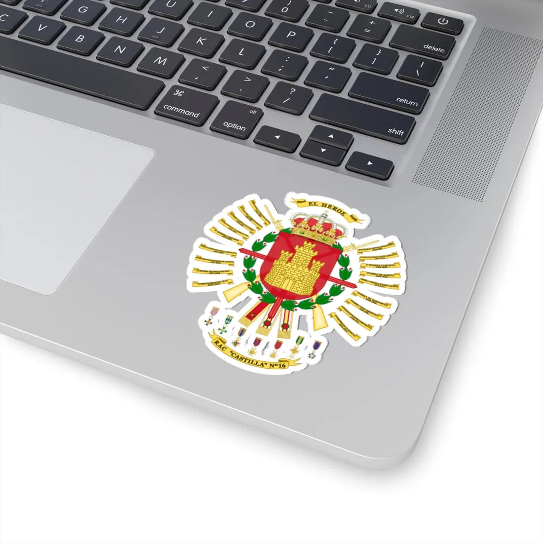 Coat of arms of the 16th Armored Regiment Castilla 2015 (Spain) (Coat of Arms) STICKER Vinyl Kiss-Cut Decal - The Sticker Space