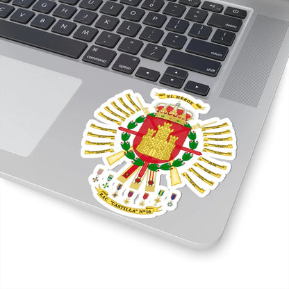 Coat of arms of the 16th Armored Regiment Castilla 2015 (Spain) (Coat of Arms) STICKER Vinyl Kiss-Cut Decal - The Sticker Space