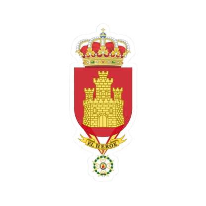 Coat of Arms of the 16th Armored Regiment Castilla Common variant (Spain) (Coat of Arms) STICKER Vinyl Kiss-Cut Decal 2 Inch White - The Sticker Space