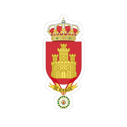 Coat of Arms of the 16th Armored Regiment Castilla Common variant (Spain) (Coat of Arms) STICKER Vinyl Kiss-Cut Decal 4 Inch White - The Sticker Space