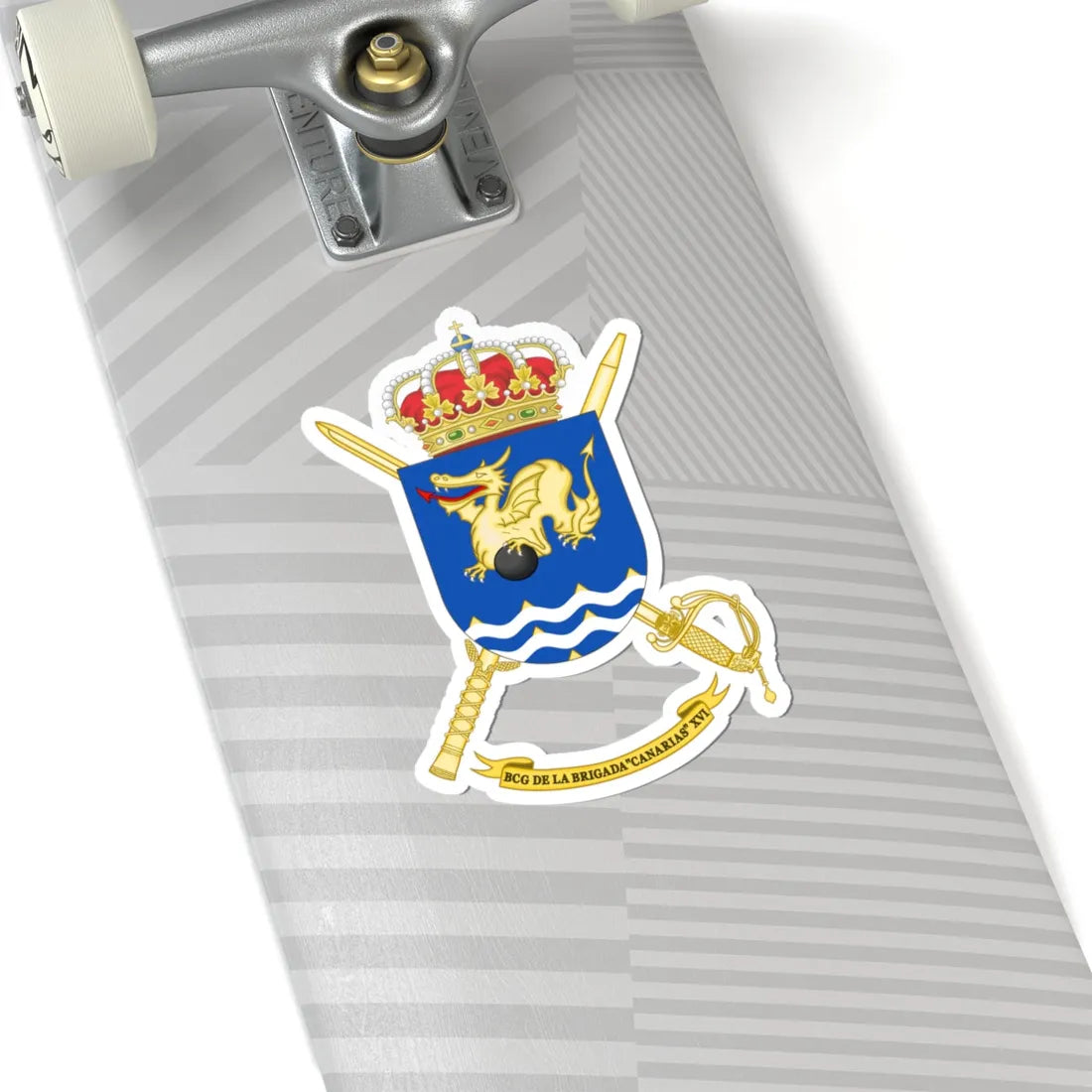 Coat of Arms of the 16th Brigade Canarias Headquarters Battalion (Spain) (Coat of Arms) STICKER Vinyl Kiss-Cut Decal - The Sticker Space